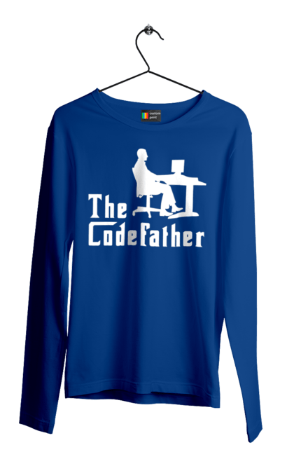 Чоловічий лонгслів з принтом "Батько коду". Айті, айтішник, батько коду, для айтішника, для програміста, подарунок айтішнику, подарунок програмісту, програміст, розробник. 2070702