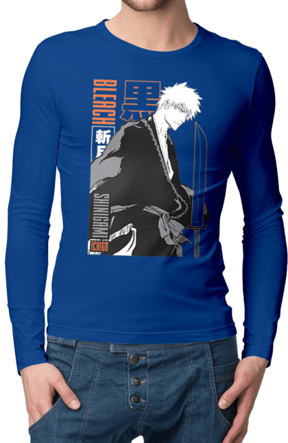 Men's longsleeve with prints Bleach Ichigo Kurosaki. Anime, bleach, ichigo, ichigo kurosaki, manga. 2070702