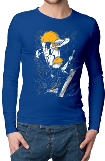 Men's longsleeve with prints Bleach Ichigo Kurosaki. Anime, bleach, ichigo, ichigo kurosaki, manga. 2070702