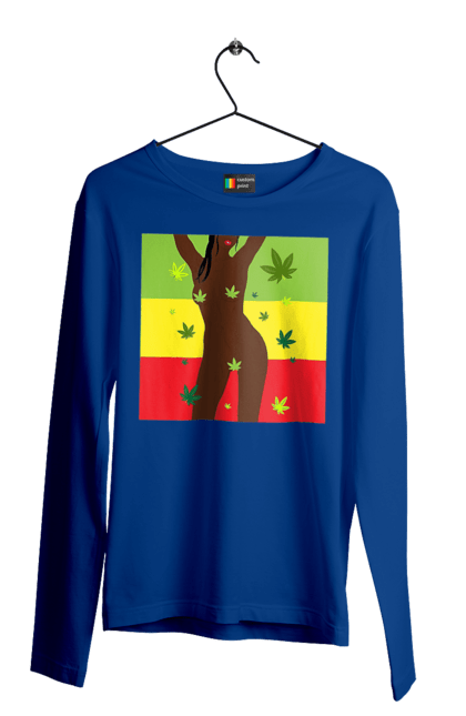 Men`s longsleeve with prints Naked Girl And Hemp. Hemp, naked, smoke, tits. 2070702