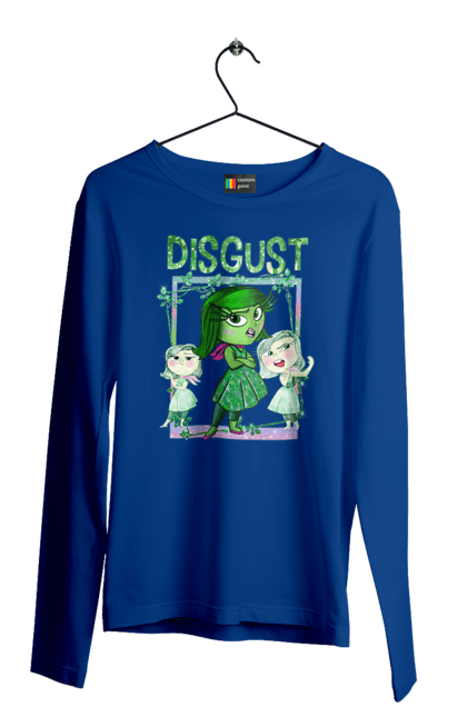 Men's longsleeve with prints Inside Out Disgust. Cartoon, disgust, emotions, inside out, pixar. 2070702