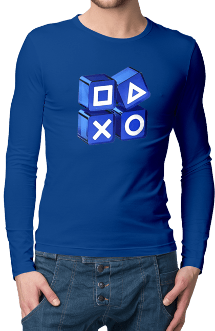 Чоловічий лонгслів з принтом "Геймпад". Playstation, sony, геймпад, гра, джостик. 2070702