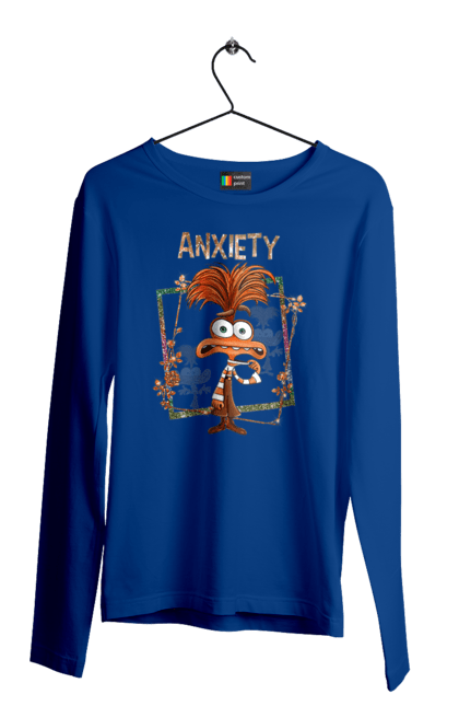 Men's longsleeve with prints Inside Out Anxiety. Anxiety, cartoon, emotions, inside out, pixar. 2070702