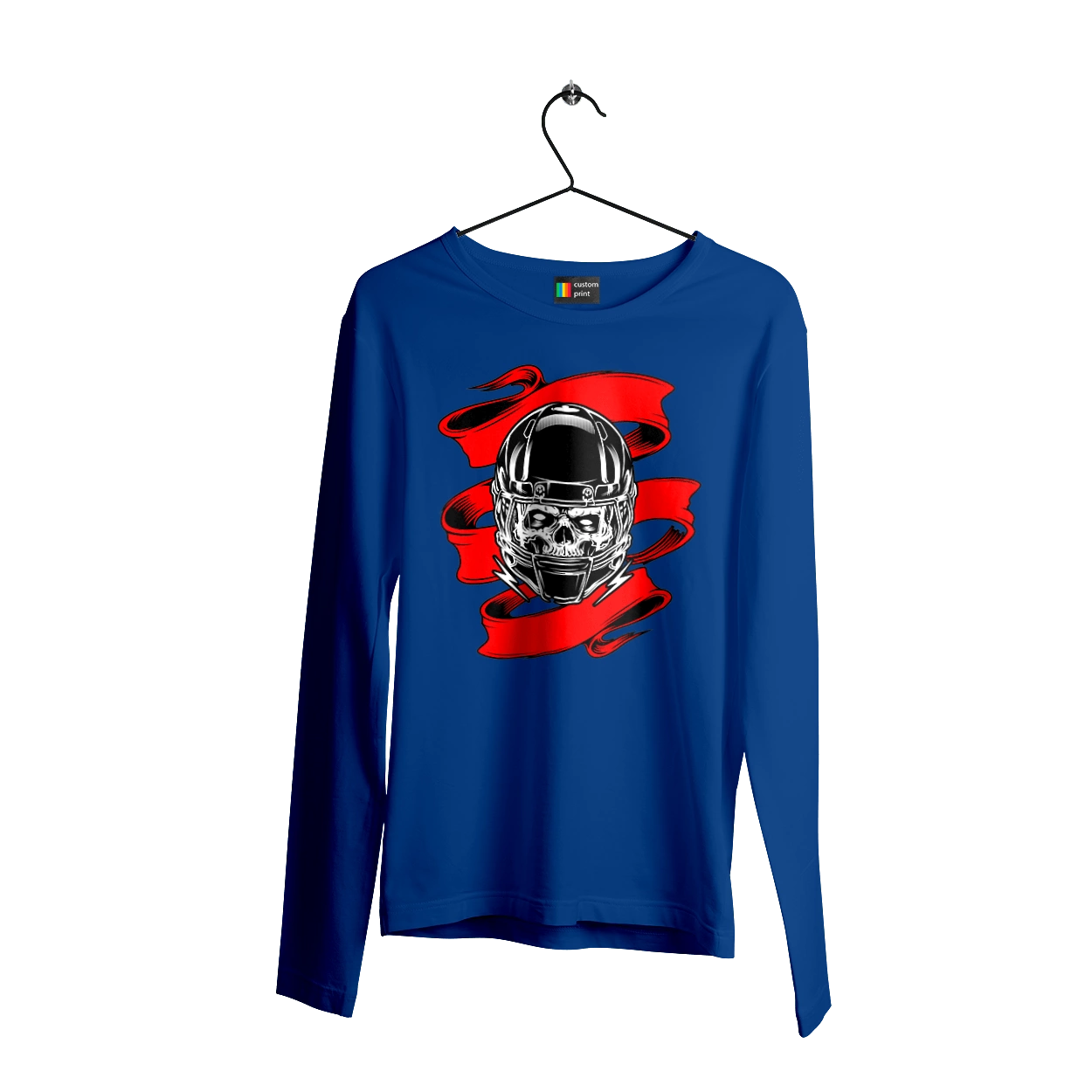 Skull in a motorcycle helmet