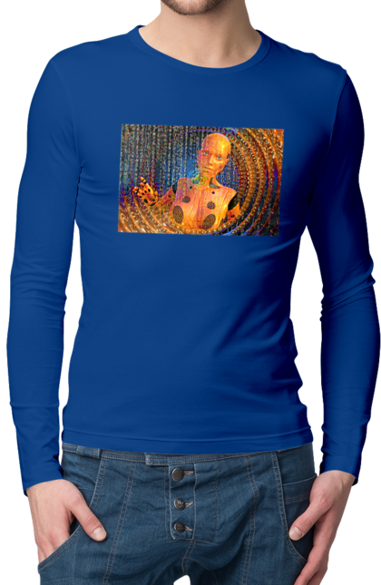 Чоловічий лонгслів з принтом "Штучний інтелект". Айті, айтішник, гик, жінка, знання, інженер, інтелект, кібер, кібернетика, кіборг, код, комп, комп`ютерник, кристал, машинне навчання, мікросхема, мозок, портрет, програміст, професіонал, професія, розробник, розум, хакер, чіп, штучний інтелект, штучний розум. 2070702