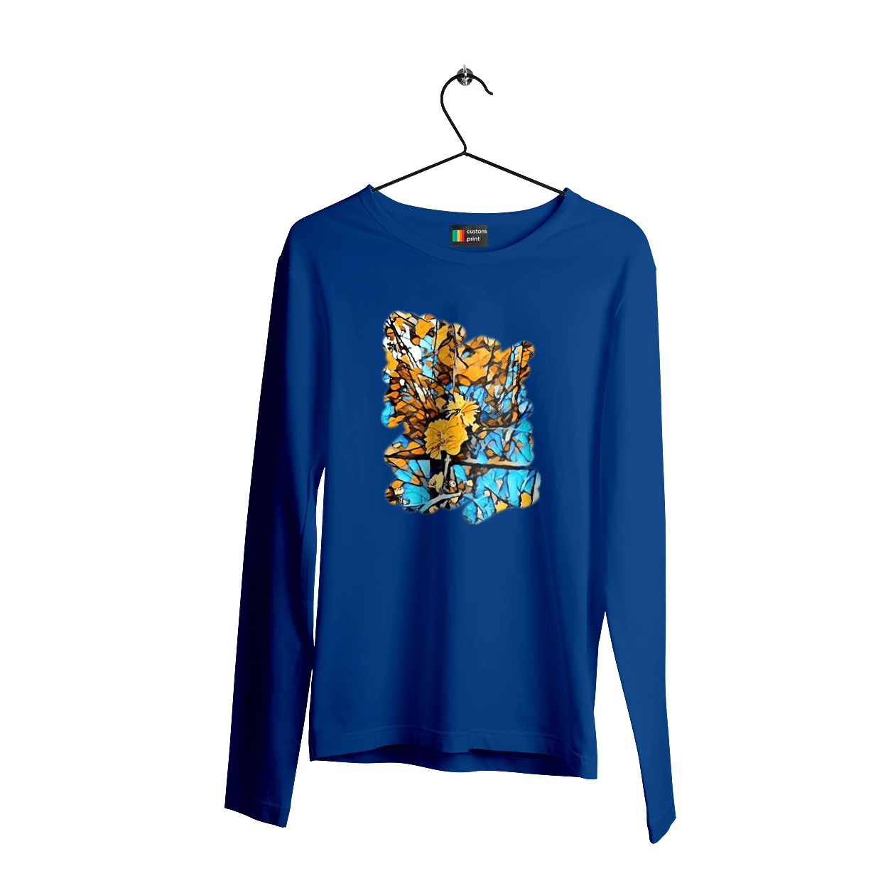 Жовті квіти на синьому фоні