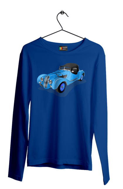 Чоловічий лонгслів з принтом "Автомобіль". Авто, автомобиль, класика, старовинна машина, старовинний. 2070702