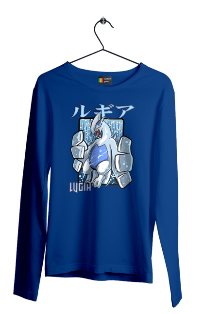 Men's longsleeve with prints Pokemon Lugia. Anime, games, lugia, nintendo, pokemon, pokemon go. 2070702