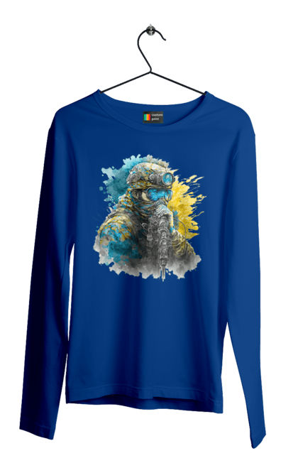 Чоловічий лонгслів з принтом "Снайпер ЗСУ". Армія, зсу, прапор україни, символи україни, снайпер, солдат, україна. 2070702