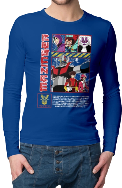 Мужской лонгслив с принтом Mazinger Z Грендайзер. Anime, goldorak, goldrake, grendizer, manga, mazinger z, mecha, robots. 2070702