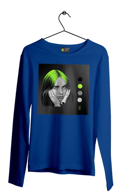 Чоловічий лонгслів з принтом "Біллі Ейліш". Біллі, біллі ейліш, ейліш. 2070702