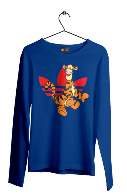 Чоловічій лонгслів з принтом "Adidas Тигра". Adidas, tigger, winnie the pooh, адідас, вінні пух, мультсеріал, тигр, тигра. 2070702