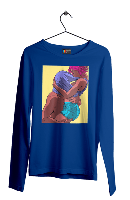 Men`s longsleeve with prints Man Under The T-Shirt In Girls. Boobs, passion. 2070702