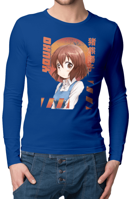 Men's longsleeve with prints Kiniro Mosaic Yoko Inokuma. Anime, gold mosaic, kiniro mosaic, kinmoza, manga, yoko, yoko inokuma. 2070702