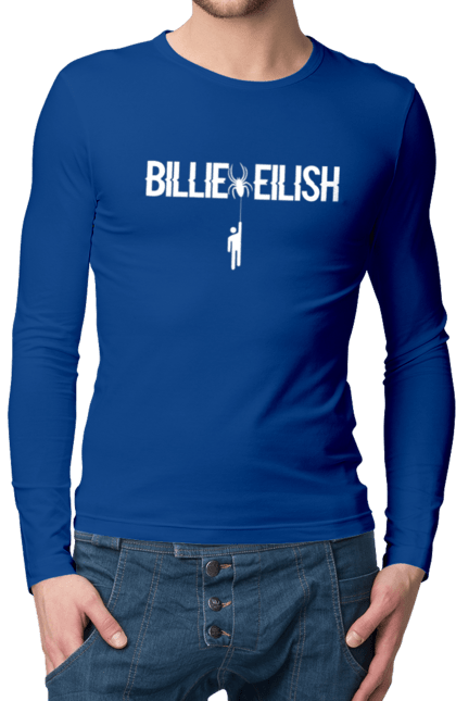 Чоловічий лонгслів з принтом "Біллі Айліш". Біллі айліш, логотип біллі айліш, принт біллі айліш, співачка біллі айліш. 2070702