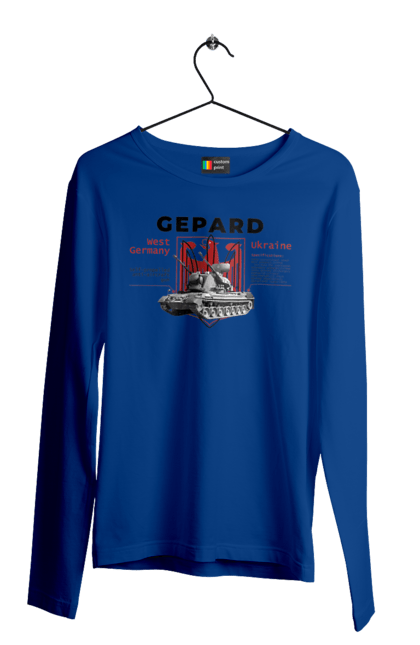 Чоловічий лонгслів з принтом "Gepard". F16, gepard, nasams, stinger, zuzana, гаубиця, два герби, залужний, сюзанна. 2070702