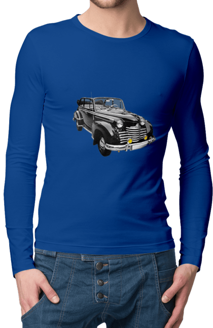 Men`s longsleeve with prints Auto.5. Auto, black, photo, professional photo, retro car. 2070702