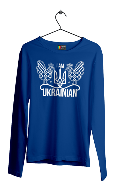 Men`s longsleeve with prints I am Ukrainian. Embroidery, i am ukrainian, like zelensky`s, patriotic. 2070702