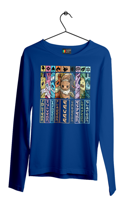 Men's longsleeve with prints Pokemon Eeveelutions. Eevee, eeveelutions, nintendo, pokemon, pokemon go, umbreon. 2070702