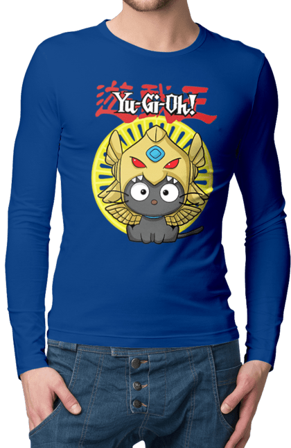 Чоловічій лонгслів з принтом "Yu Gi Oh! Чококет". Chococat, hello kitty, yu gi oh, yu-gi-oh, аніме, бренд, персонаж, хелло кітті, чококет. 2070702