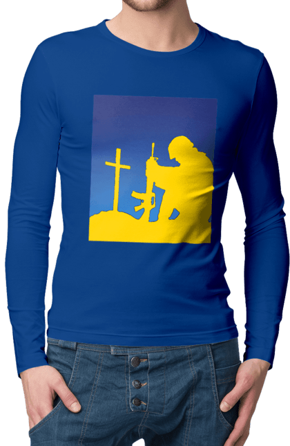 Men`s longsleeve with prints Patriot. Freedom, patriot, patriotism, ukraine, ukrainian, victory. 2070702
