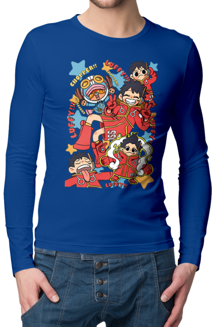 Men's longsleeve with prints One Piece Luffy. Anime, luffy, manga, monkey de luffy, one piece, pirates. 2070702