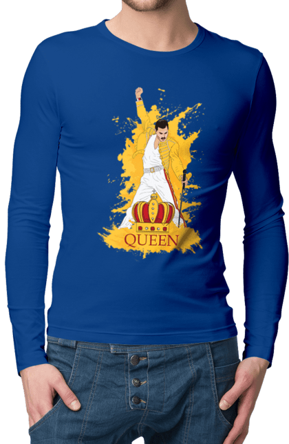 Men's longsleeve with prints Freddie Mercury. Freddie mercury, lettering, music, queen, rock, rock band. 2070702