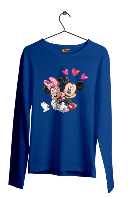 Чоловічій лонгслів з принтом "Міккі Маус та Мінні Маус". Mickey mouse, minnie mouse, дісней, міккі, міккі маус, мінні маус, мультфільм. 2070702