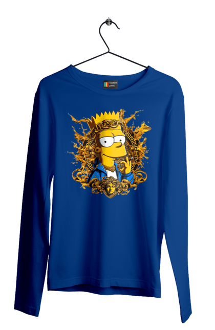 Men's longsleeve with prints Bart Simpson Versace. Bart, cartoon, serial, simpson, versace. 2070702