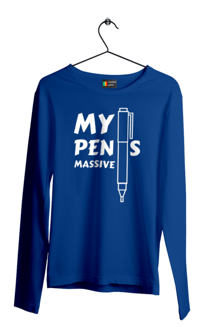 Мужской лонгслив с принтом Моя ручка огромна. Мем, моя ручка огромна, прикол, прикольная, смешная, юмор. 2070702