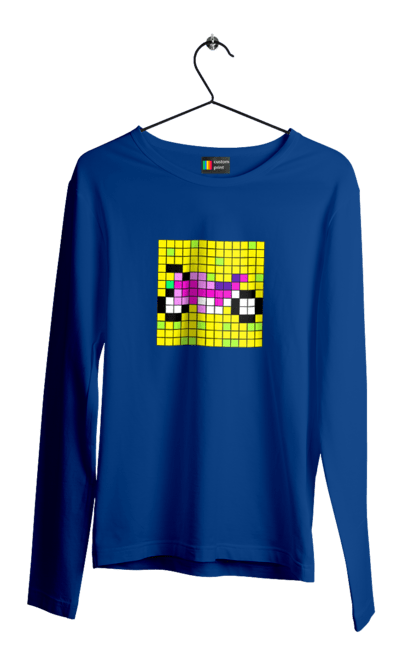 Men`s longsleeve with prints Pixel Bike. Bike, bright, color, motorcycle, pixel. 2070702