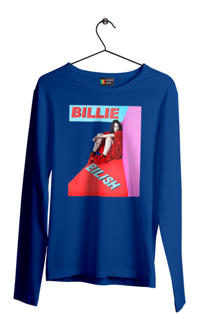 Мужской лонгслив с принтом Билли Айлиш. Билли айлиш, логотип билли айлиш, певица билли айлиш, принт билли айлиш. 2070702