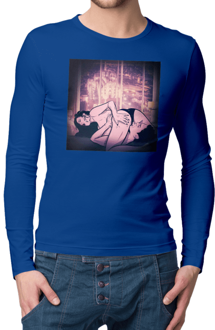 Men`s longsleeve with prints Adult Games Against The City. Lick, love, naked, panties. 2070702