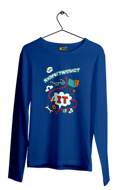 Чоловічий лонгслів з принтом "Яжпрограміст". Angular, c, css, html, it, javascript, jquery, php, python, react, svelt, vue, айтишник, айті, гумор, код, кодувати, прогер, програміст, програмісти, ти ж, ти ж програміст, тиж програміст. 2070702