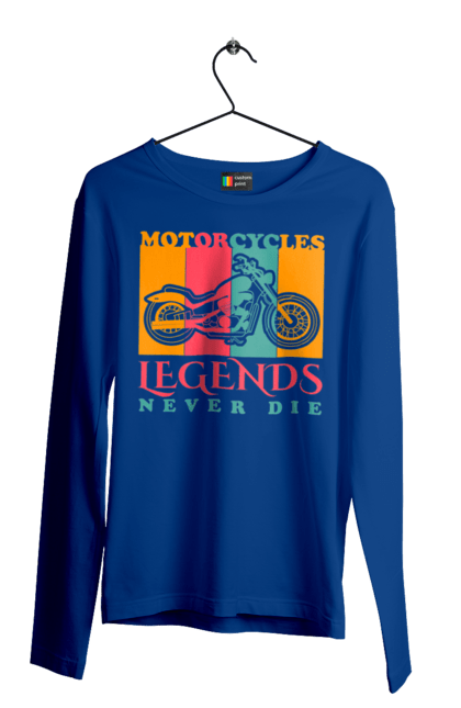 Чоловічий лонгслів з принтом "мотоцикл легенда". Легенда, мотоспорт, мотоцикл. 2070702