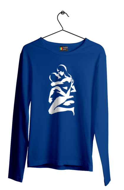 Чоловічий лонгслів з принтом "Білі Тіла". Жінка, контур, тіла, чоловік. 2070702