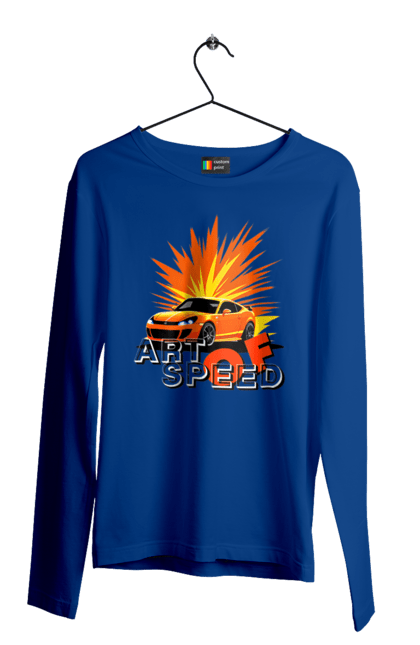 Men`s longsleeve with prints The art of speed. Auto, car, driver, motorist, speed. 2070702