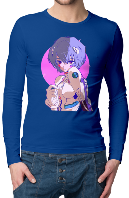 Men's longsleeve with prints Evangelion Rei. Anime, evangelion, eve, kaoru, manga, rei ayanami, shinji. 2070702