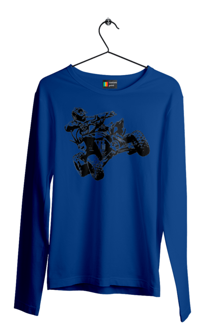Men`s longsleeve with prints Man On Atv Black. Atv, extreme, race. 2070702