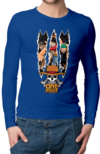 Men's longsleeve with prints One Piece Luffy. Anime, luffy, manga, monkey de luffy, one piece, pirates. 2070702