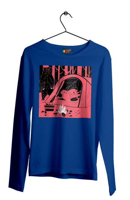 Чоловічий лонгслів з принтом "69 В Палатці". 69, ведмідь, ліс, палатка, секс. 2070702