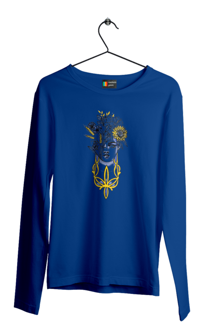 Чоловічий лонгслів з принтом "Українка". Жінка, соняшник, українка. 2070702