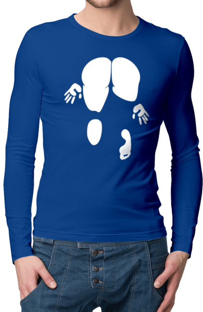 Men`s longsleeve with prints Girl view from behind. Cool, girl doggy style, humor, rear view, vulgar, young woman. 2070702
