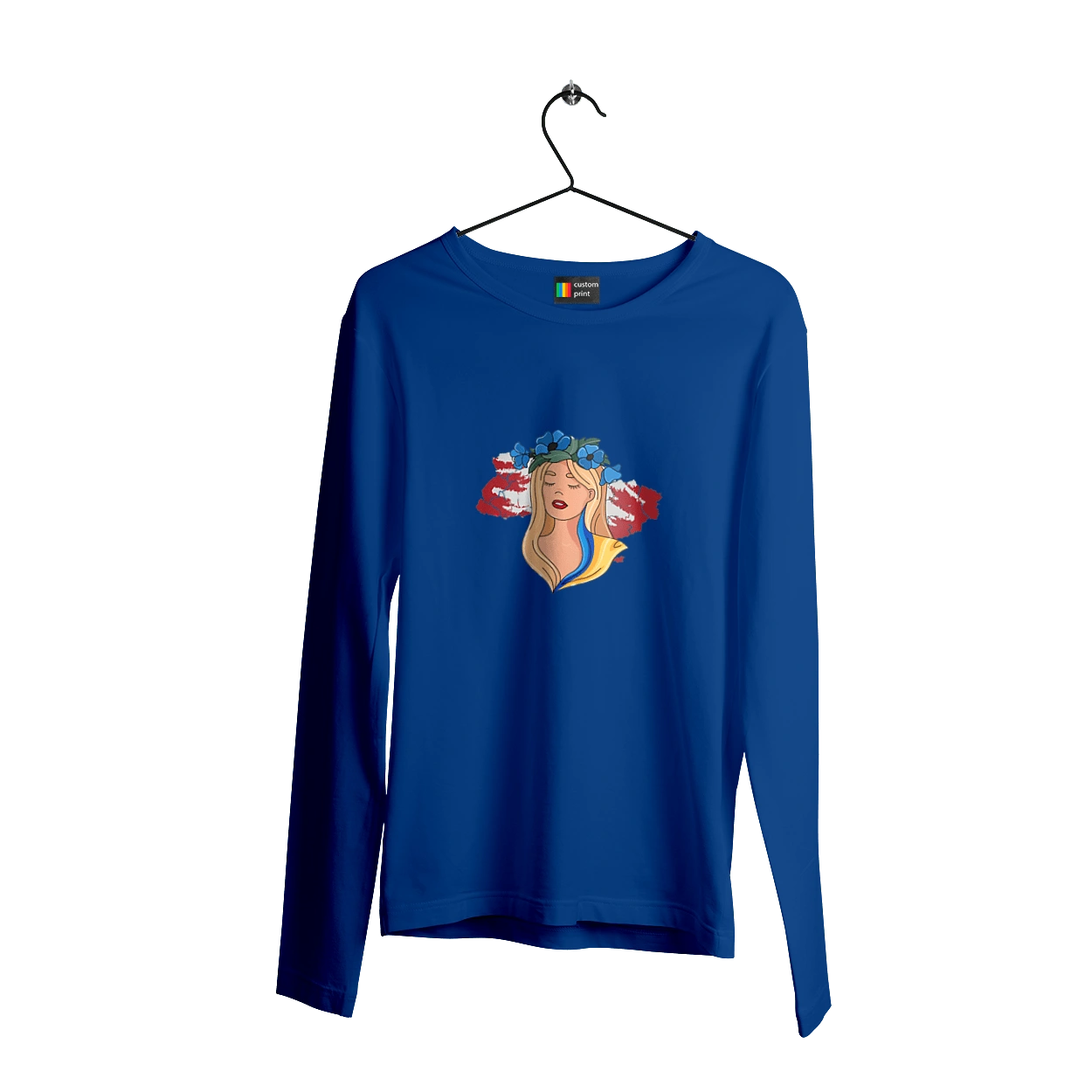 Girl on the map of Ukraine