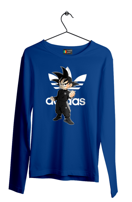 Чоловічій лонгслів з принтом "Adidas Сон Гоку". Adidas, dragon ball, manga, son goku, адідас, аніме, гоку, манга, перли дракона, сон гоку. 2070702