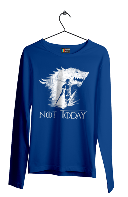 Men's longsleeve with prints Game of Thrones Arya. Arya, game, got, not today, stark, starks, thrones, tv show, wolf, wolves. 2070702