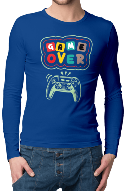 Men's longsleeve with prints Game over (2). End, game, game is over, game over, life, sadness. 2070702