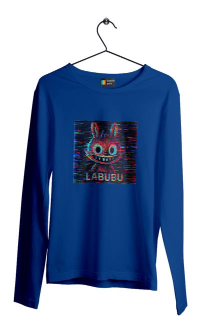 Чоловічий лонгслів з принтом "Лабубу". Crt, rgb, глітч, кіберпанк, лабубу, пікселі, ретро, спотворення, цифрове мистецтво, шум. 2070702