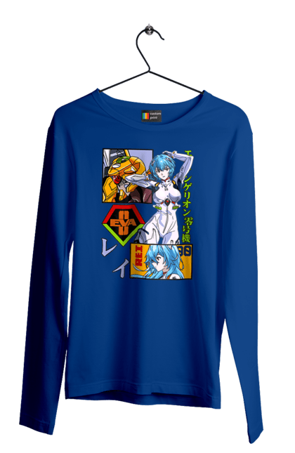 Men's longsleeve with prints Evangelion Rei. Anime, evangelion, eve, kaoru, manga, rei ayanami, shinji. 2070702