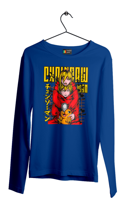 Men's longsleeve with prints Chainsaw Man Power and Denji. Anime, chainsaw man, demon, denji, manga, power, shonen. 2070702